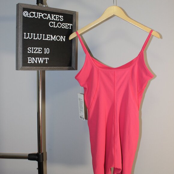 Lululemon | BNWT | Ribbed Contoured Unitard 6" | Glaze Pink | Size 10 - Picture 2 of 6